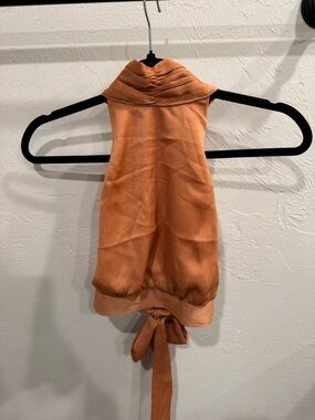 Princess Polly Sleeveless Tie-Back Top in Rust Orange